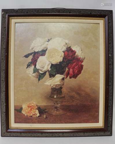 Painting on Board of Flower, Signed