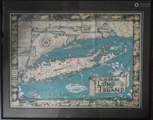 Vintage map of Long Island New York