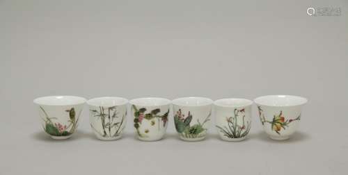 6 Pieces of Chinese Porcelain Cup