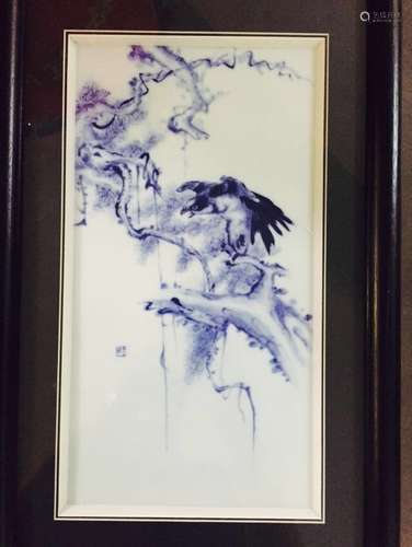 Chinese Blue/White Porcelain Plaque