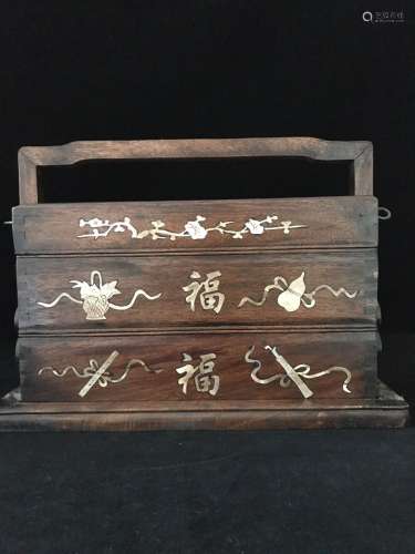 Chinese Carved Wood Scholar Box