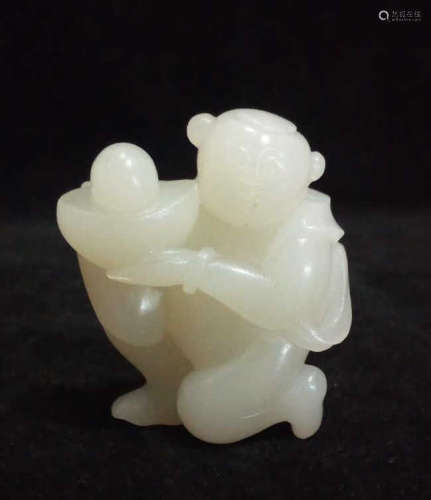 Chinese Carved Jade Boy