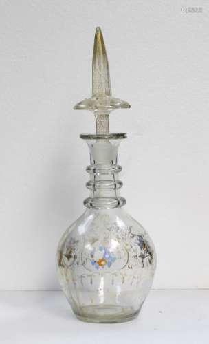 Persian Glass Bottle Vase w/ Cover