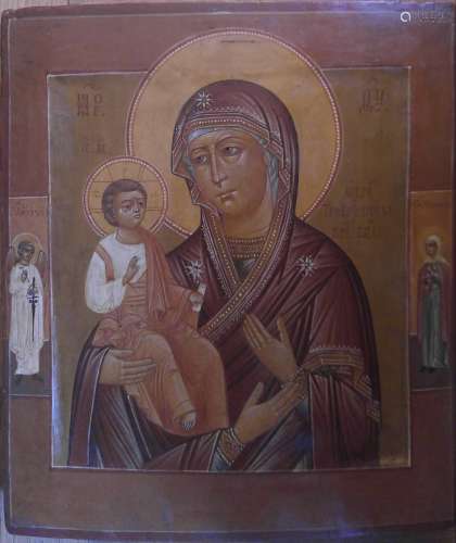 Antique 19c Russian icon of  Mother of God
