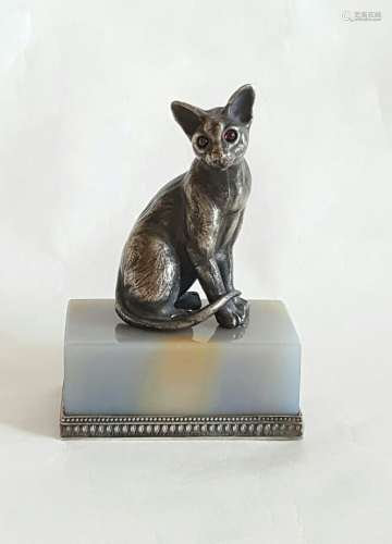 Russian Silver Cat Figurine