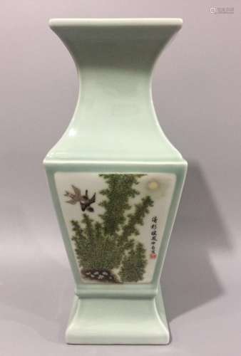 Chinese Famille Rose Porcelain Vases, Marked