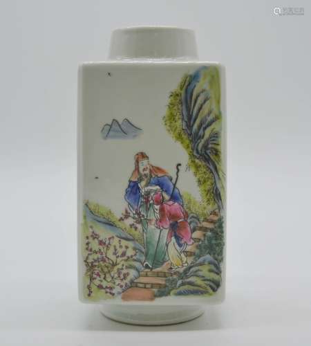 Chinese Famille Rose Porcelain Vase, Mark