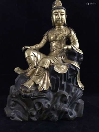 Chinese Gilt Bronze Seating Buddha