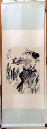 Chinese Water Color Scroll Painting