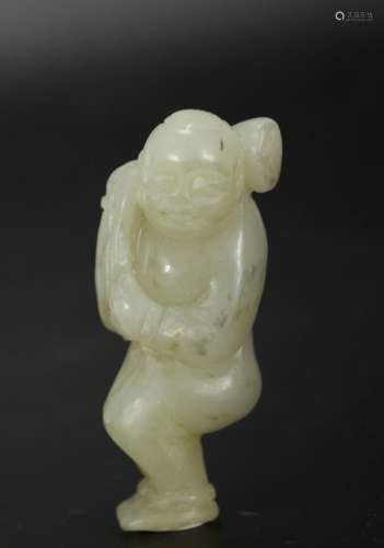 Chinese Carved Jade Standing Boy