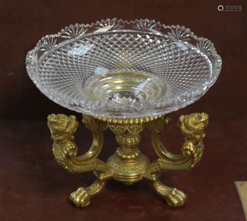 French Center Pieces Pairpoint Cut Crystal Glass
