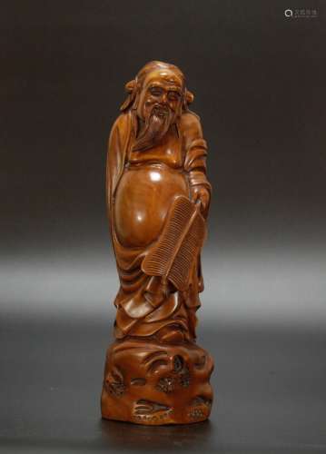 Chinese Huang Yang Wood Carved Immortal