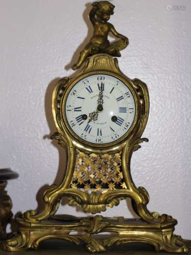 19th.c French Bronze Clock