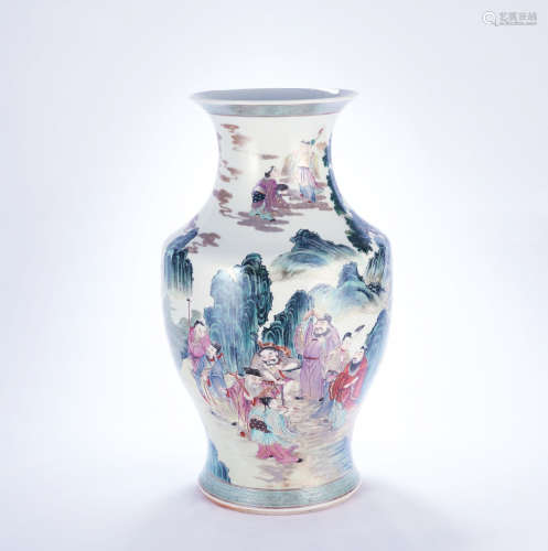 Chinese famille rose porcelain vase, Daoguang period.