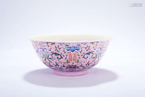 Chinese famille rose porcelain bowl, Daoguang mark.