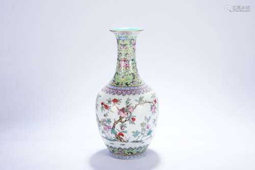 Chinese famille rose porcelain vase, Daoguang mark.