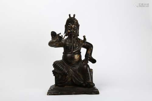 Chinese bronze Guandi, Ming Dynasty.