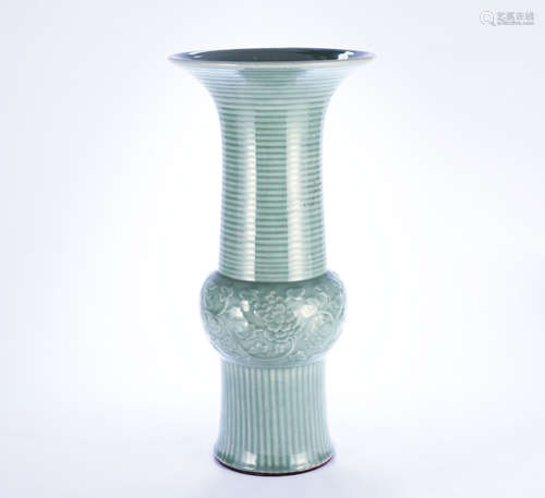 Chinese Longquan celadon porcelain vase.