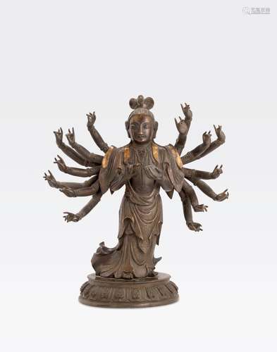 A CAST-BRONZE FIGURE OF DOUMUQing dynasty