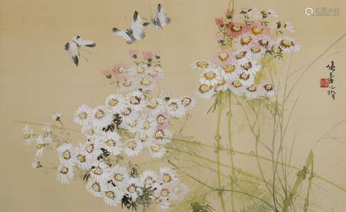 ZHANG SHUQI (1899-1956)Flowers and Butterflies