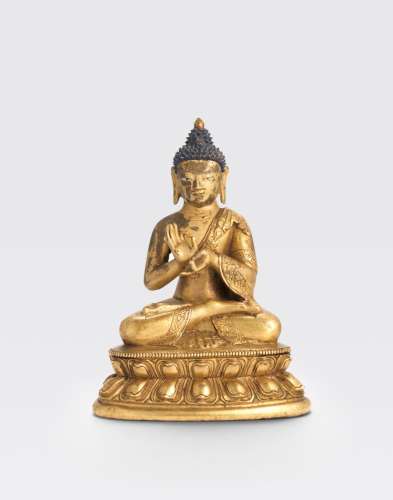 A gilt copper alloy figure of BuddhaQing dynasty, 18th/19th century