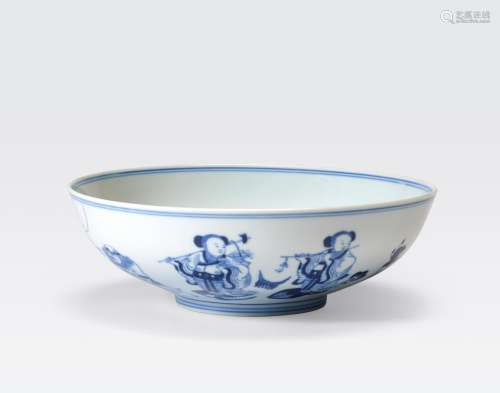 A BLUE AND WHITE EIGHT IMMORTALS BOWL