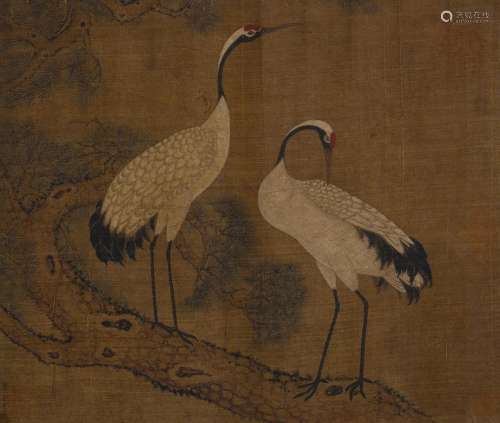 VARIOUS ARTISTS (19TH CENTURY/20TH CENTURY)Two paintings of Cranes and Butterflies