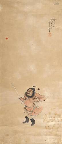 ATTRIBUTED TO JU LIAN (1824-1904)Zhong Kui with Bat