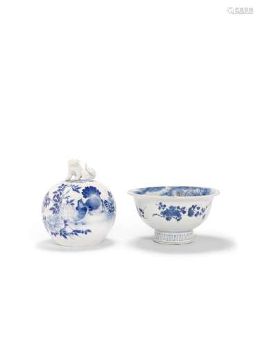 TWO BLUE-AND-WHITE PORCELAIN VESSELS