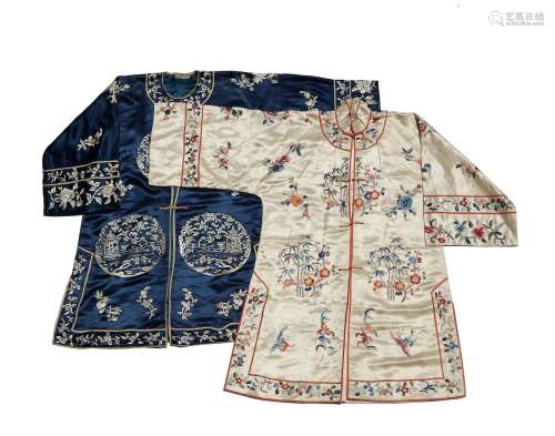 A GROUP OF SILK CLOTHING WITHEMBROIDERED DECORATION MADEFOR THE EXPORT MARKET