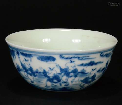 A BLUE AND WHITE BOWL, CHENGHUA SIX-CHARACTER MARK