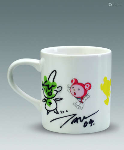 村上隆 2004年作 Kaikai Kiki签名杯 陶瓷