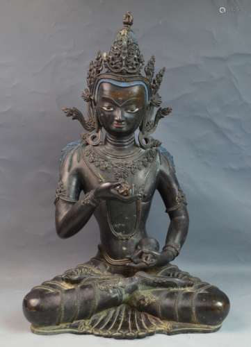 Chinese Bronze Figure of Seated Bodhisattava