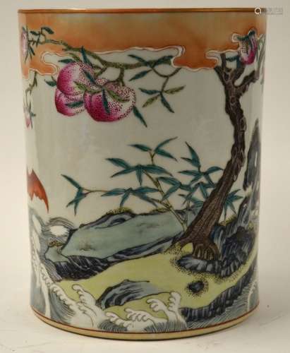 Chinese Famille Rose Porcelain Brush Pot