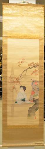 Japanese Scroll Painting of a Lady