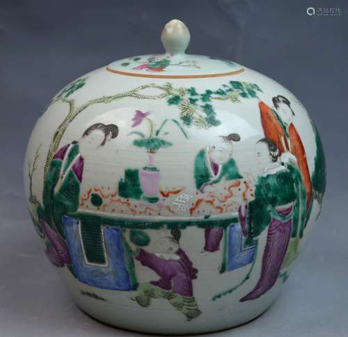 Chinese Famille Rose Porcelain Lidded Ginger Jar