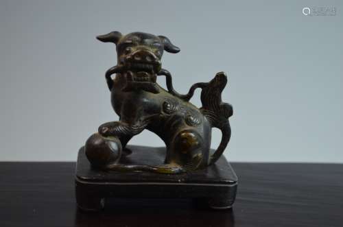 Chinese Bronze Carved Foo Dog
