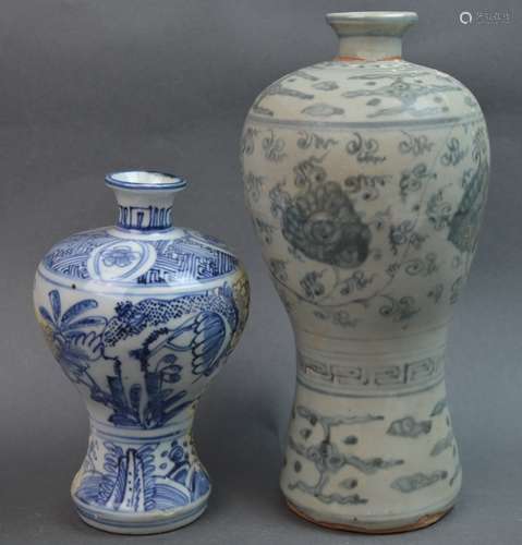 Two Chinese Blue and White Porcelain Jars