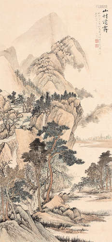 吴湖帆  山村清霁