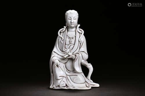 DEHUA BLANC DE CHINE SEATED GUANYIN FIGURE