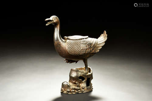 BRONZE CAST 'DUCK' INCENSE BURNER