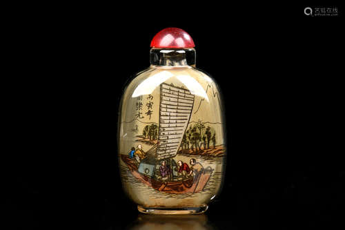 ZHOU LEYUAN INSIDE PAINTED SNUFF BOTTLE