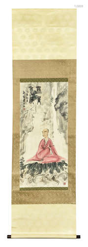 FU BAOSHI: INK AND COLOR ON PAPER PAINTING 'AMITAYUS'