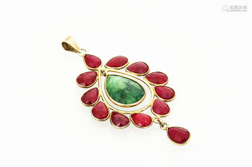 RUBY AND EMERALD PENDANT