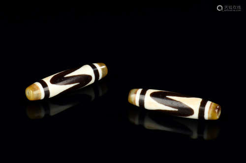 TWO DZI BEADS