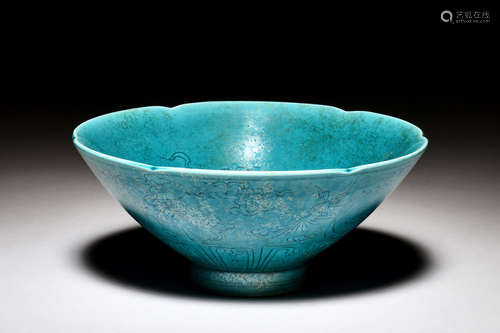 TURQUOISE GLAZED 'PHOENIX' BOWL