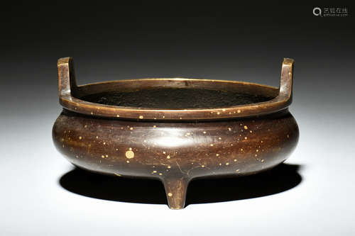 SPLASH GILT BRONZE TRIPOD CENSER