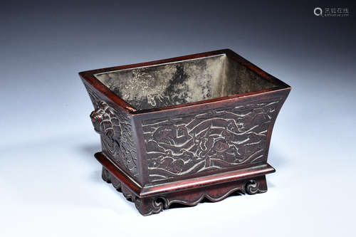 BRONZE CAST RECTANGULAR 'BEAST' CENSER