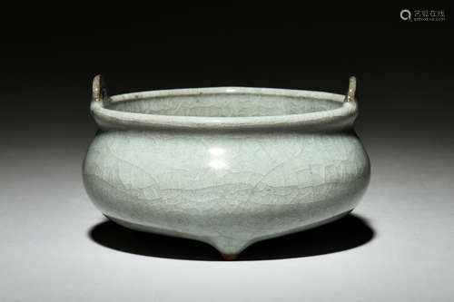 CELADON GLAZED TRIPOD CENSER