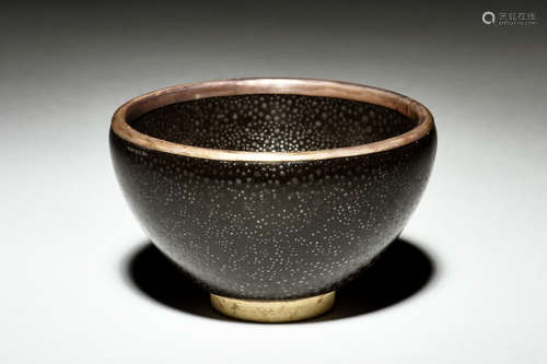 BLACK GLAZED 'OIL DRIP' BOWL